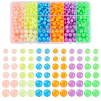 702Pcs 18 Styles Luminous Acrylic Beads, Glow in the Dark, Round, Mixed Color, 6~10mm, Hole: 1.6~2.5mm(MACR-TA0002-09)