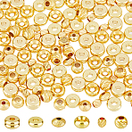 120pcs 6 styles Brass Spacer Beads, Long-Lasting Plated, Textured, Mixed Shapes, Golden, 3~6x1.7~4mm, Hole: 1.4~2mm, 20pcs/style(KK-DC0003-62)