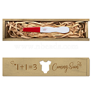 Rectangle Wooden Pregnancy Test Keepsake Box with Slide Cover, Baby Annouced Engraved Case for Grandparents Dad Aunt and Uncle, Peru, Clothes, 20x5x3cm(CON-WH0102-001)
