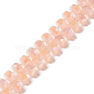 Glass Imitation Jade Beads Strands, AB Color Plated, Faceted, Flat Round, Light Salmon, 8x5mm, Hole: 1.2mm, about 80pcs/strand, 21.65 inch(55cm)(GLAA-G097-01B)