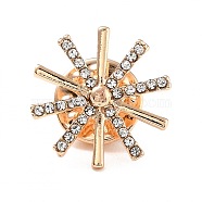 Fashion Crystal Rhinestone Brooch, Star Zinc Alloy Lapel Pin for Girl Women Jewelry, Light Gold, 18x11mm, Pin: 1.2mm(JEWB-P010-04)