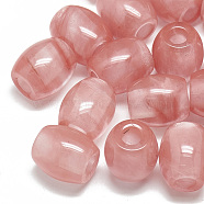 Cherry Quartz Glass Beads, Large Hole Beads, Barrel, 17~19x15~16mm, Hole: 5.5mm(G-T093-15)
