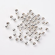 Iron Spacer Beads, Round, Nickel Free, Silver, 6mm, Hole: 2~2.5mm(E147Y-NFS)