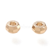 Brass Spacer Beads, Long-Lasting Plated, Faceted Rondelle, Real 18K Gold Plated, 3.5x2mm, Hole: 1.4mm(KK-H101-04LG)