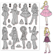 Rubber Clear Stamps, for Card Making Decoration DIY Scrapbooking, Human, 22x18x0.8cm(DIY-WH0251-015)