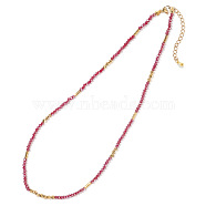 Plating Glass Beaded Necklaces, Red, 15.75 inch(40cm)(SD7804-3)