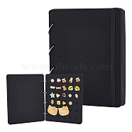 8 Pages Felt Shoe Charms Collection Binder Book, Flip-page Shoe Charms Organizer Holder, Rectangle, Black, 26x21.3x3cm(AJEW-WH0038-94P-02)