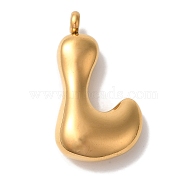 Ion Plating(IP) 304 Stainless Steel Pendants, Letter Charm, Golden, Letter L, 25.5x14x6mm, Hole: 2mm(STAS-M017-08G-12)