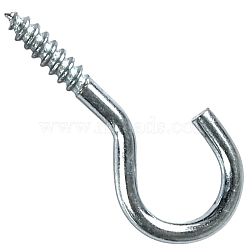 Iron Cup Hook Ceiling Hooks, Screw Hanger, for Indoor and Outdoor Use, Platinum, 65.6mm(FS-WG39576-60)