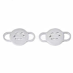 Halloween Theme Expression 304 Stainless Steel Links Connectors, Crying Face, Stainless Steel Color, 30.5x18x1.5mm, Hole: 5x7mm(STAS-N095-068)