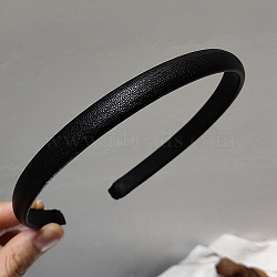 Solid Color Imitation Leather Hair Bands, for Women Girls, Black, 10mm(PW23031773357)