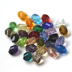 Imitation Austrian Crystal Beads, Grade AAA, Faceted, Bicone, Mixed Color, 8x10.5mm, Hole: 0.9~1mm(SWAR-F077-11x8mm-M)