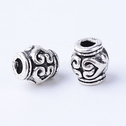 Tibetan Style Alloy Beads, Vase, Cadmium Free & Lead Free, Antique Silver, 7x6mm, Hole: 2mm(X-TIBE-Q063-116AS-RS)