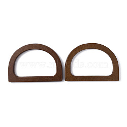 Wood Bag Handles, Letter D Shape, Coconut Brown, 12x8.5x0.93cm, Inner Diameter: 6x9cm(FIND-WH0133-15C)