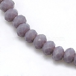 Opaque Solid Color Crystal Glass Rondelle Beads Strands, Faceted, Medium Purple, 3.5x2.5~3mm, Hole: 1mm, about 138pcs/strand, 12.9 inch(EGLA-F049A-08)