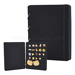 8 Pages Felt Shoe Charms Collection Binder Book, Flip-page Shoe Charms Organizer Holder, Rectangle, Black, 26x21.3x3cm(AJEW-WH0038-94P-02)