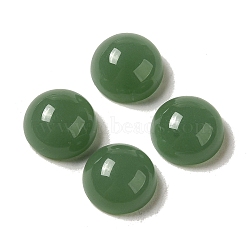 Glass Cabochons, Imitation Gemstone, Half Round, Sea Green, 10x5mm(GLAA-B017-07B-02)
