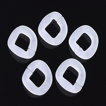 Transparent Acrylic Linking Rings, Frosted, For Curb Chains Making, Twist Oval, Clear, 40x33x9mm, Inner Measure: 22x17.5mm, about 139pcs/500g