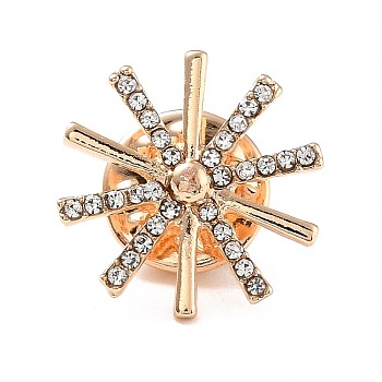 Fashion Crystal Rhinestone Brooch, Star Zinc Alloy Lapel Pin for Girl Women Jewelry, Light Gold, 18x11mm, Pin: 1.2mm
