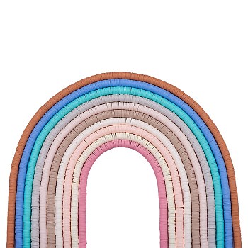 10 Strands 10 Colors Flat Round Eco-Friendly Handmade Polymer Clay Beads, Disc Heishi Beads for Hawaiian Earring Bracelet Necklace Jewelry Making, Mixed Color, 6x1mm, Hole: 2mm, about 380~400pcs/strand, 17.70''(44.95cm), 1 strand/color