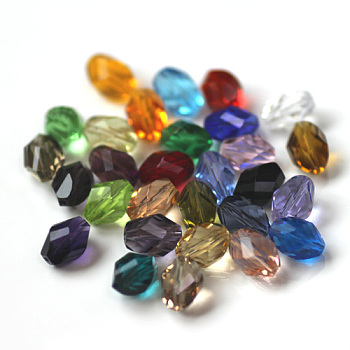 Imitation Austrian Crystal Beads, Grade AAA, Faceted, Bicone, Mixed Color, 8x10.5mm, Hole: 0.9~1mm