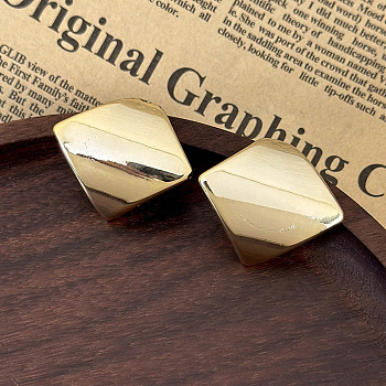 CCB Plastic Irregular Geometric Statement Stud Earrings, Fashion Accessories, Golden, 28mm