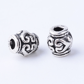 Tibetan Style Alloy Beads, Vase, Cadmium Free & Lead Free, Antique Silver, 7x6mm, Hole: 2mm