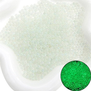 Luminous Bubble Beads, DIY 3D Nail Art Decoration Mini Glass Beads, Tiny Caviar Nail Beads, Beige, 2~2.5mm, about 2100pcs/bag.