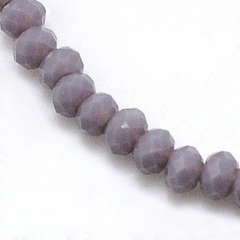 Opaque Solid Color Crystal Glass Rondelle Beads Strands, Faceted, Medium Purple, 3.5x2.5~3mm, Hole: 1mm, about 138pcs/strand, 12.9 inch