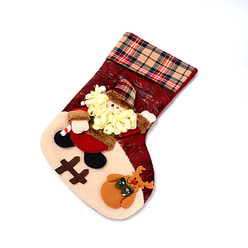 Christmas Socks Gift Bags, for Christmas Decorations, Santa Claus/Father Christmas, Colorful, 470x290x33mm
