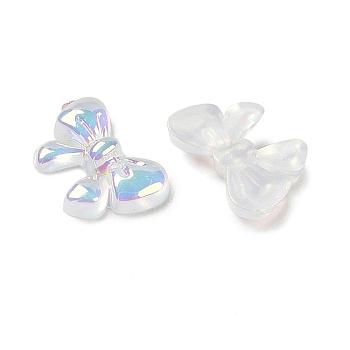 ABS Plastic Cabochons, Iridescent, Bowknot, Seashell Color, 6x8.5x1.5mm