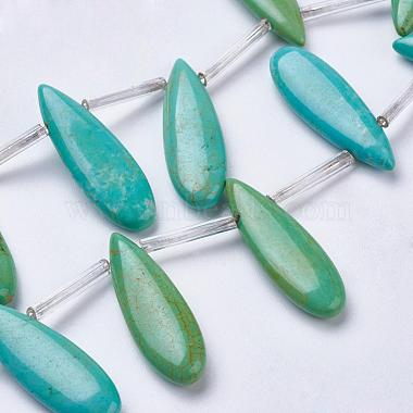 31mm GreenYellow Drop Sinkiang Turquoise Beads