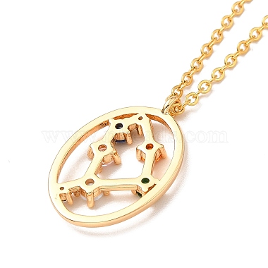 Colorful Cubic Zirconia Constellation Pendant Necklace(NJEW-H166-01A)-3