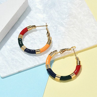 Colorful Ring 201 Stainless Steel Earrings