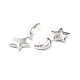 Long-Lasting Plated Brass Star and Moon Dangle Stud Earrings for Women(EJEW-K093-27P)-2