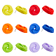 6 paires 6 couleurs de boucles d'oreilles en acrylique peintes à la bombe avec des épingles en fer en acier(EJEW-FI0003-12)-1