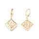 Clear Cubic Zirconia Rhombus Dangle Leverback Earrings(EJEW-N012-70)-1