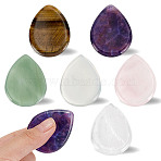 6Pcs 6 Styles Natural & Synthetic Gemstone Teardrop Decorations, Reiki Stones for Home Office Desktop Feng Shui Ornament, 45x35mm, 1pc/style(AJEW-GA0007-89)