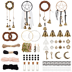 DIY Bell Jewelry Kits, including Glass Bottle Bead Containers, Polyester Ribbon, Alloy Pendants, Iron Bell Pendants, Antique Bronze, 103.5x12.5mm(DIY-GA0005-05)