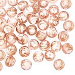 40pcs Handmade Inner Flower Gold Sand Lampwork Round Beads, Pink, 12mm, Hole: 1mm(LAMP-OC0001-37)