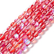 Synthetic Moonstone Beads Strands, Round, Red, 10mm, Hole: 1mm, about 37~39pcs/strand, 14.76''~14.96''(37.5~38cm)(G-E573-02C-13)