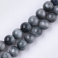 Natural Hawk's Eye Beads Strands, Eagle Eye Stone, Grade A, Round, 6mm, Hole: 0.8mm, about 30~33pcs/strand, 7.6 inch(G-S333-6mm-027)