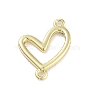 Rack Plating Brass Love Heart Connector Charms, Long-Lasting Plated, Lead Free & Cadmium Free, Real 18K Gold Plated, 16.5x13x1.5mm, Hole: 1.2mm(KK-M293-47G)