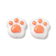 Cartoon White Cat Resin Decoden Cabochons, Paw Print, 23.5x23x9mm(CRES-R203-01E)
