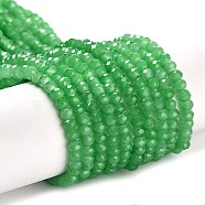 Baking Painted Imitation Jade Glass Bead Strands, Faceted Rondelle, Medium Sea Green, 3x2mm, Hole: 0.8mm, about 145~150pcs/strand, 34~35cm(DGLA-A034-J2MM-A10)