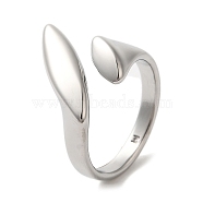 304 Stainless Steel Finger Ring, Horse Eye, Stainless Steel Color, 18.5mm, Inner Diameter: 18mm(RJEW-C108-02P)