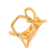 Ion Plating(IP) 304 Stainless Steel Hollow Hexagon Finger Rings for Women, Golden, 15mm, US Size 7(17.3mm)(RJEW-S414-26B-G)