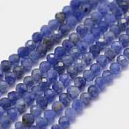 Natural Sodalite Beads Strands, Faceted, Round, Grade A, 2mm, Hole: 0.5mm, about 169~178pcs/strand, 15.3 inch(39cm)(G-K182-2mm-24B)
