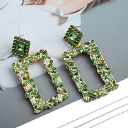 Colorful Geometric Crystal Earrings with Elegant High-end Style, Olive, 1mm(ST3579006)