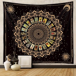 Altar Wiccan Witchcraft Tapestries, Polyester Backdrops, Photography Background Banner for Party Home Decoration, Rectangle, Tarot Theme Pattern, 1300x1500mm(WICR-PW0002-02B)